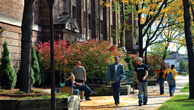 students on west allis campus