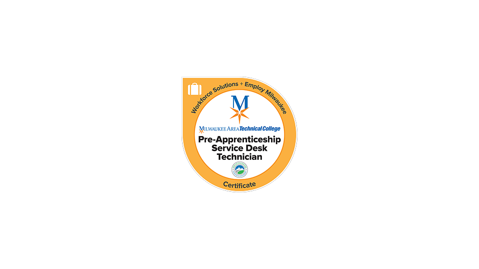 Pre-Apprenticeship Service Desk Technician badge