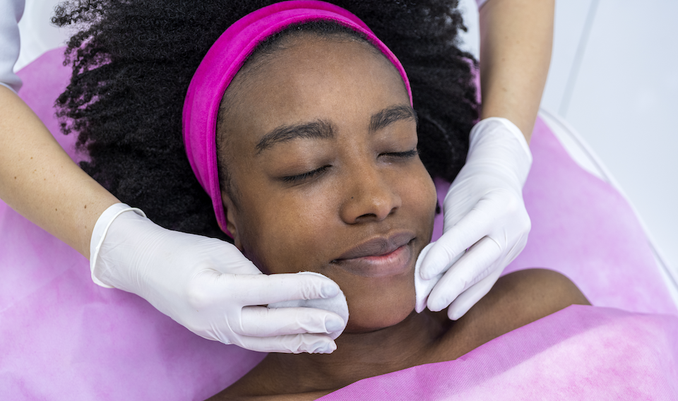 woman getting a facial treatment
