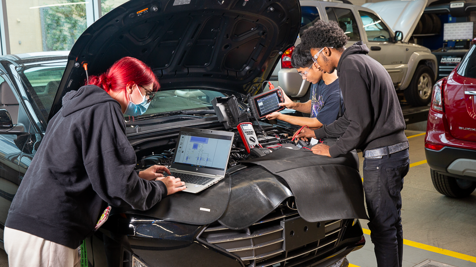 Automotive maintenance technician students