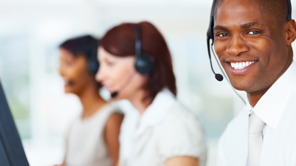 support specialist with phone headset