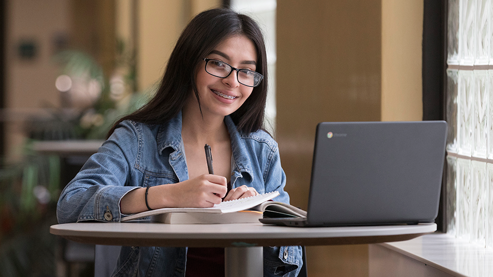 student on laptop