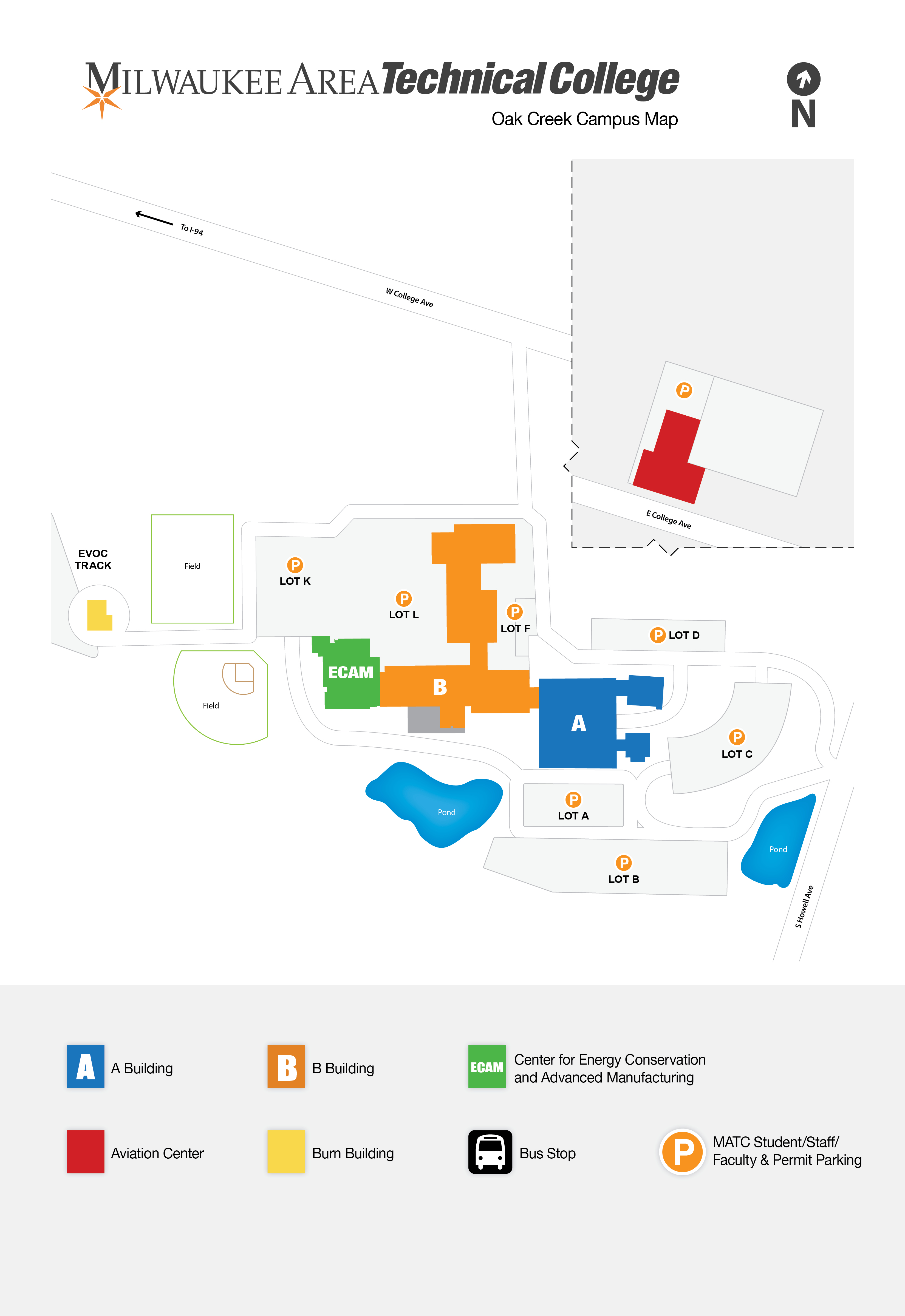 oak creek campus map