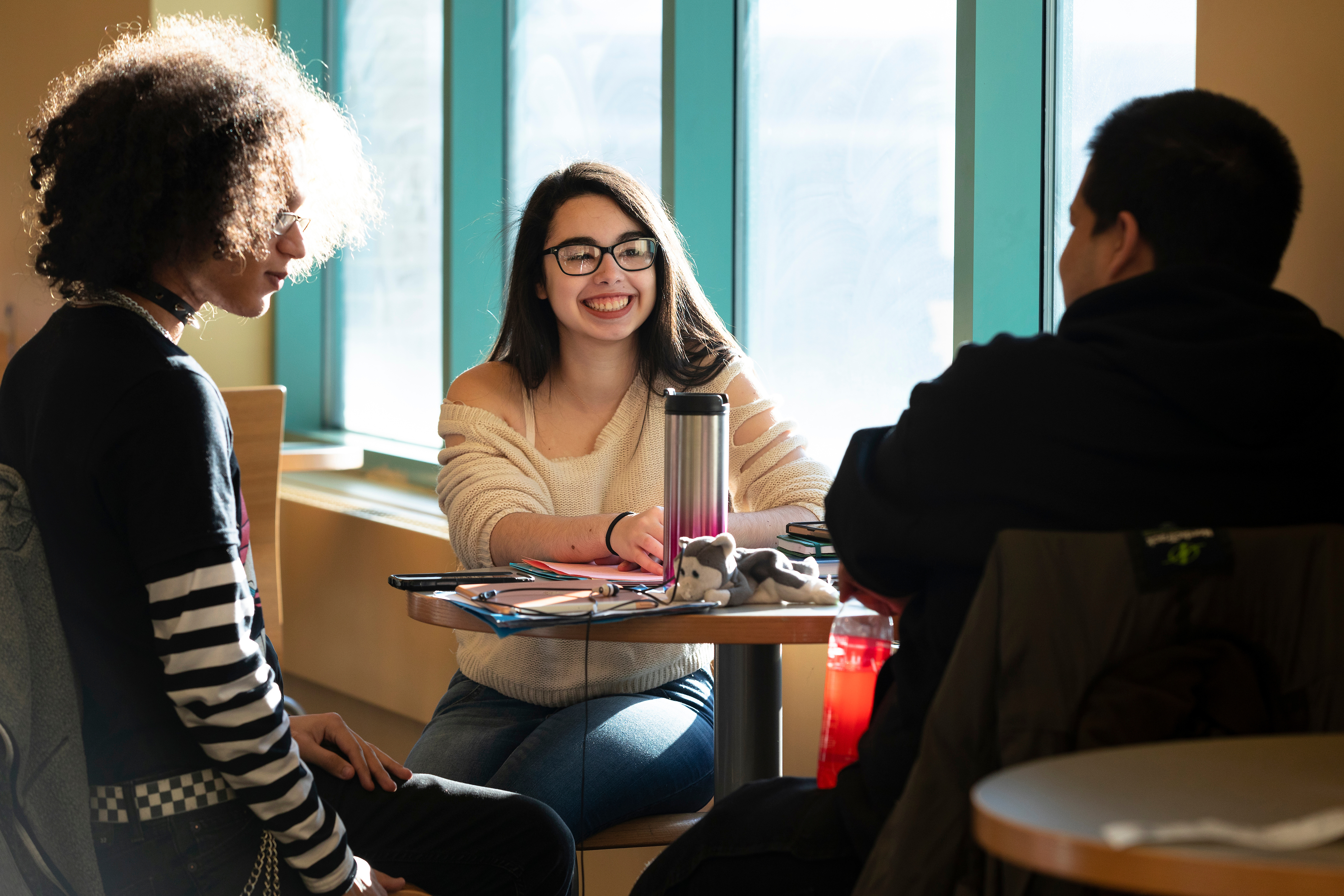 Students in the Student Center at the Downtown Milwaukee Campus