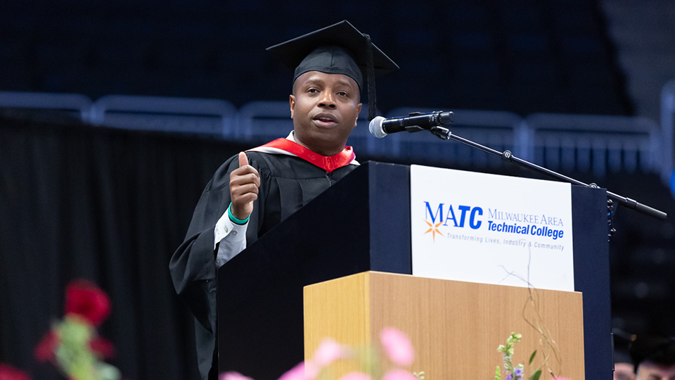 Cavalier Johnson at MATC Spring Commencement