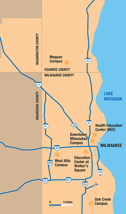 map of matc campuses and counties