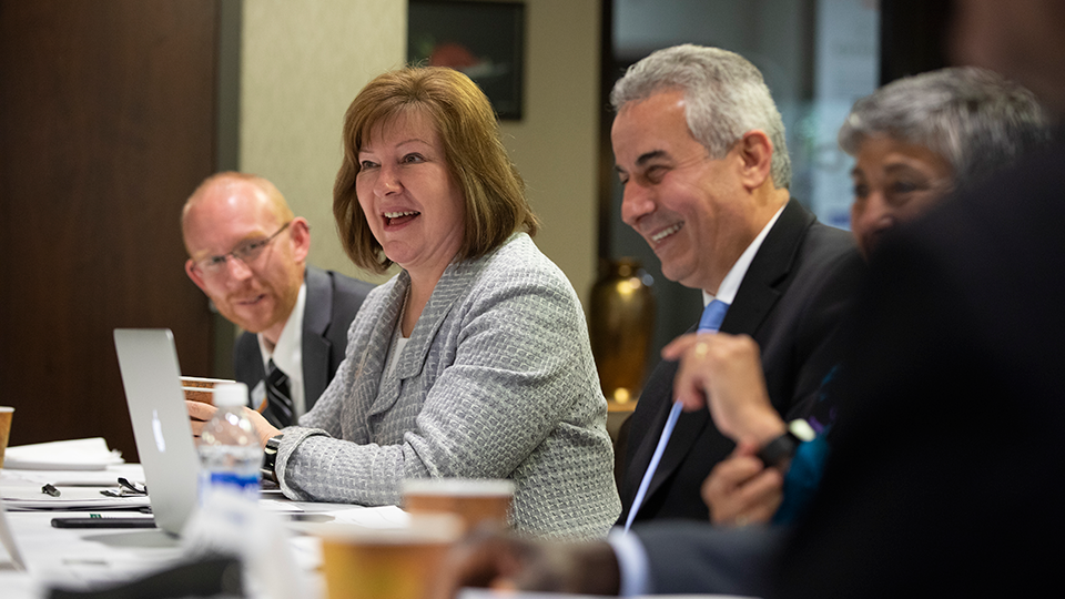 MATC President and deans at a table