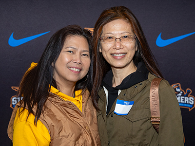 two smiling women
