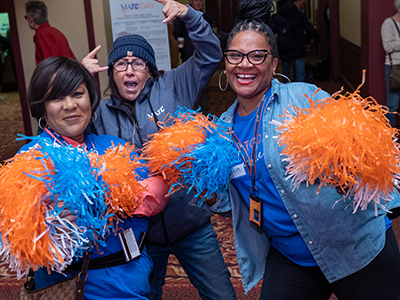 MATC employees enthusiastically cheering