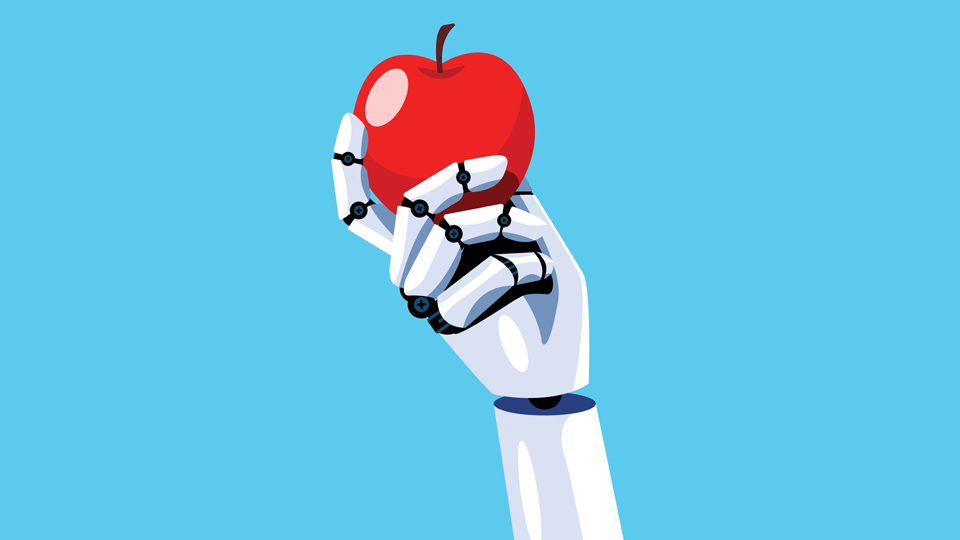Ai holding apple