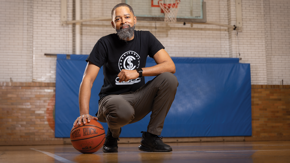Nigel in the basketball court