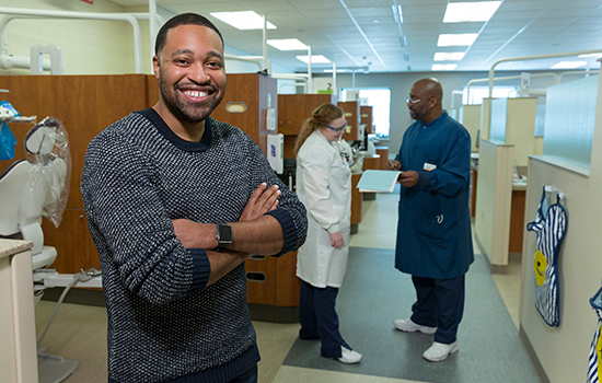 Michael Thibou and Lamont Walker in MATC Dental Hygiene Clinic photo