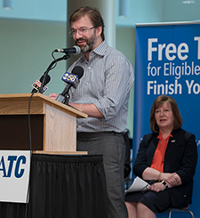 Speakers at the MATC Promise for Adults launch event included Chris Abele, Milwaukee Co. executive, and Dr. Vicki J. Martin, MATC president..png