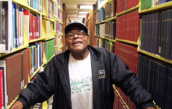 A long-time book lover, Clarence Garrett learned to use the updated features of the UWM library.